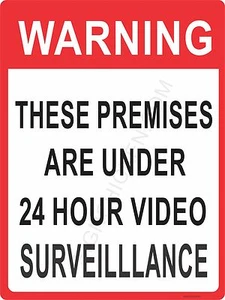 HOME or OFFICE SECURITY 24 HOUR VIDEO - new in package - ALUMINUM, security sign - Picture 1 of 1