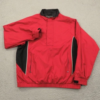 Footjoy DryJoys Chaqueta Para Hombres Grande Roja Negra Manga Larga 1/2 Cremallera Lluvia Viento Camisa Foto 1 de 4