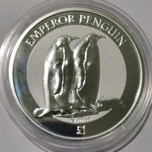 British Antarctic Territory 2023 - Emperor Penguin silver coin 1 oz - Picture 1 of 2