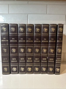 VTG The Encyclopedia Americana Brown Annuals 1973 - 1979 + 1979 Science Annual - Picture 1 of 6