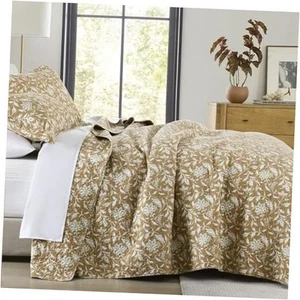 100% Cotton Quilt Queen Size, Queen Quilt Set, Queen(90"x98") Khaki/Green - Picture 1 of 7