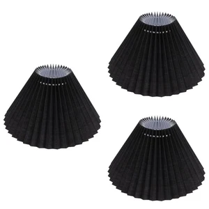  3 Pieces Black Lamp Shades for Table Lamps Large Pleated Pendant - Picture 1 of 12