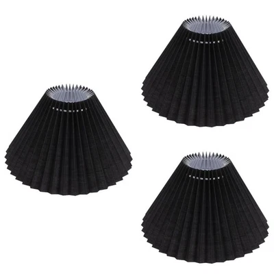  3 Pieces Black Lamp Shades for Table Lamps Large Pleated Pendant - Image 1 of 4