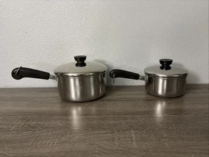 Revere Ware 1qt & 2qt Saucepan Stainless Steel Disk Bottom - Picture 1 of 9