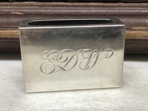 CURRIER & ROBY ARGENTO STERLING FIAMMIFERI SCATOLA DI FIAMMIFERI CUSTODIA DI SICUREZZA con Mono L16 - Foto 1 di 10