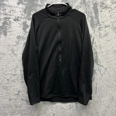 Мужской пуловер QOR очень большой черный на молнии из шерстяной смеси мериноса функциональный - Изображение 1 из 4