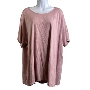 J Jill Pure Jill Women’s Pink Scoop Neck Elliptical Tee Size 4X Lagenlook Casual - Picture 1 of 11