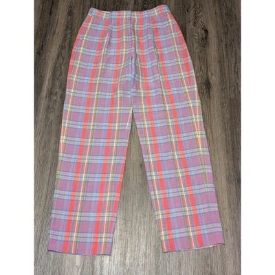 J.Crew Collection Plaid Pleated Pants Women's Size 4 Colorful Pastel Career - Изображение 1 из 4