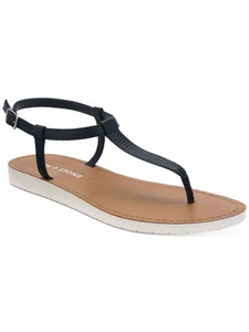 SUN STONE Womens Black Kristi Round Toe Buckle Slingback Sandal 5.5 M - Picture 1 of 8