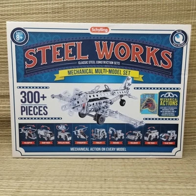Schylling Steel Works Mechanical Mutil-Model Set Classic Construction 300+ Pcs - Image 1 of 4