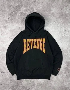 Sudadera con Capucha Informal Vintage Revenge Para Hombre Negra Drake Verano Lavada Logo Grande Talla L - Imagen 1 de 7