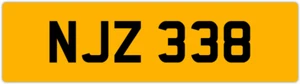 NJZ 338 N 3x3 DATELESS PRIVATE NUMBER PLATE NAT NAD NADIA NEL NEIL NIALL NINA NS - Picture 1 of 1
