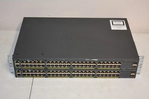 Lot 2x Cisco WS-C2960X-48TS-LL V01 Gigabit Ethernet Network Switches #W5165 - Picture 1 of 8
