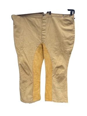 Calça de equitação masculina vintage nativa americana tamanho XXL 60X27 algodão e camurça - Imagem 1 de 4
