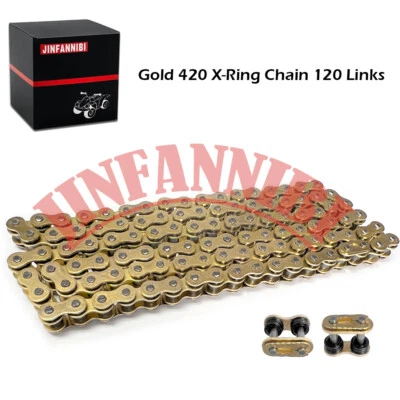 420 X-Ring Chain 120 Links & Connecting Master Links for Kawasaki KX85 2001-2020 Foto 1 de 4