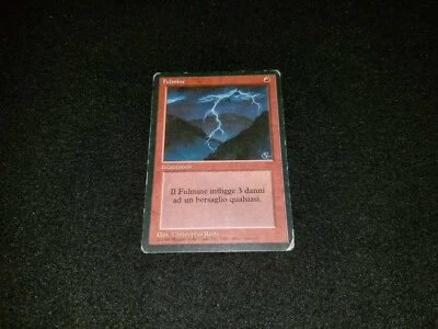 MTG 1x Revised red uncommon HP Italian FBB Lightning Bolt - ships w/ tracking - Image 1 of 2