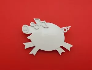 Vintage Jonette Jewelry JJ Pig White Farm Hog Pork Ranch Hat Lapel Hat Pin 1988 - Picture 1 of 4