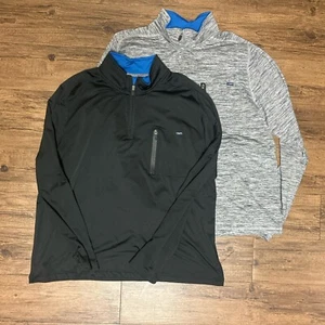 Chaps Black And Grey Mens SZ XXL 1/4 Zip Pullover Golf Tops Lot Of 2 - Picture 1 of 6