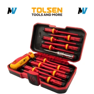 Tolsen VDE Screwdriver Set 13-Piece Slotted/PH1/PH2/PZ/Torx DIY Hand Tool Kit - Picture 1 of 7