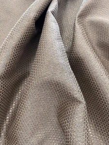 KANCHI DESIGNS "WAX/Dark Stone" Bronze jacquard-Sm hexagonal design-39.5"W x92"L - Picture 1 of 8