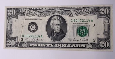 $20 Bill Series 1969C Philadelphia Printed Fold Error - Image 1 of 4