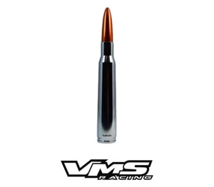 VMS FORD F150 F250 50 CALIBER BULLET ALUMINUM SHORT ANTENNA CHROME ORANGE KIT - Picture 1 of 4
