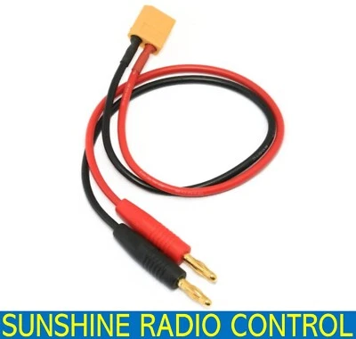 SRC&E RC XT60 Male To Charge Lead Adaptor XT60 To 4mm Banana Plugs 14awg 200mm Length
