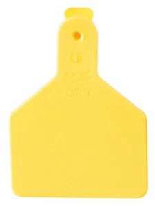 Z-Tag Calf One Piece Identification Ear Tag with Short Neck - Blank/Yellow 25ct - Picture 1 of 3