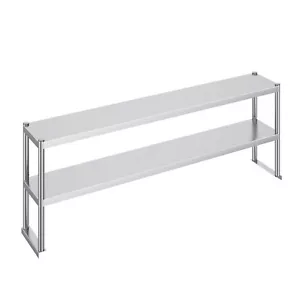 12"x72" Double Overshelf Stainless Steel Overshelf 2-Tier for Prep Table - Picture 1 of 12