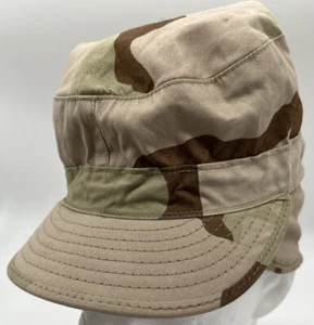 US Military Issue Desert DCU 3 Color Camouflage Ear Patrol Cap Hat Sz 6 7/8 #15 - Picture 1 of 7