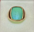 1900’s English Designer Solid Yellow Gold with Jade Ring $13K APR w/CoA}