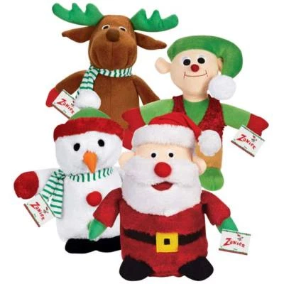 ZANIES Christmas Santa Snowman Reindeer, Elf friends singer voice chip dog toy toys B4