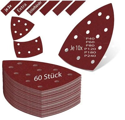 │60 piezas lijadora triangular de papel de lija + 12 tiras de lija│Lijadora Delta... Foto 1 de 4