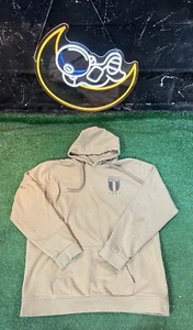 French France Army Military Lynx Logo Tan Brown Hoodie Sweatshirt Men’s Size XL - Picture 1 of 8