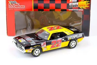 1:18 Ertl Ward Burton Caterpillar 1971 Plymouth barracuda Stock Rods #22 Nero - Immagine 1 di 4