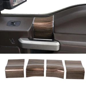 Interior Door Handle Panel Trim Cover For Ford F150 15-20 Wood Grain Accessories - Picture 1 of 10
