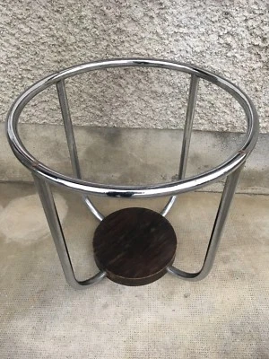 table basse art deco moderniste tubes chrome coffee tubular style sognot ?  - Photo 1/4