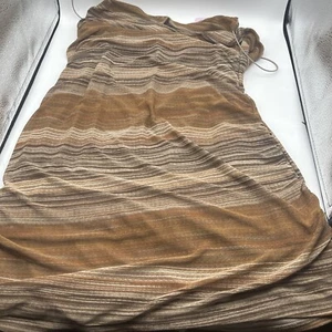 Wild Fable Women Sexy Tank Mini Dress Earth Colors Multi Stripe XXL Cable Straps - Picture 1 of 2