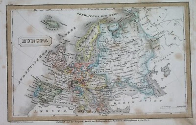 1837 RARE ORIGINAL MAP EUROPE GERMANY TURKEY POLAND UKRAINE SWEDEN DENMARK ITALY - Image 1 of 2