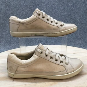Timberland Shoes Womens 7 Casual Sneakers White Canvas Comfort Round Toe Low Top - Picture 1 of 19