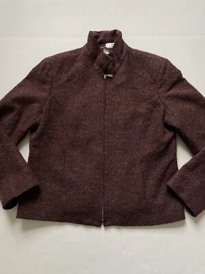 Chaqueta Alfani para mujer 14 púrpura lana hervida cremallera completa manchadas hombreras de colección Foto 1 de 4