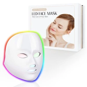 LED Gesichtsmaske Lichttherapie, Rotlichttherapie für Gesicht, 7-1 Farben LED Gesichtsbehandlung - Bild 1 von 7
