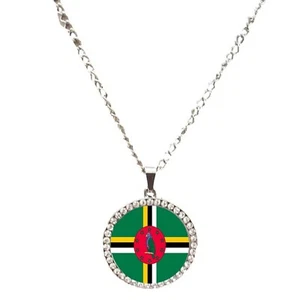 Dominica silberfarbene Halskette mit Diamant Anhänger und Geschenkbox - Bild 1 von 4