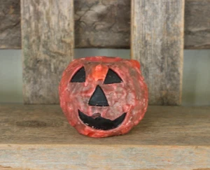 Decoración de Halloween Jack o'Lantern vela calabaza cera sucia con candelabro reemplazable - Imagen 1 de 3