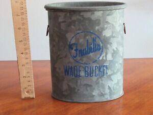 Vintage Fishing Galvanized Tin Frabill's Wade Bucket Minnow Rustic Decor ~8.5"
