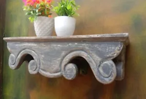 Wood Hand Carved Wall Bracket Wooden Wall Shelf Wooden Hand Carving Wall Shelf - Picture 1 of 6