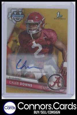 Caleb Downs Auto 2023 Bowman University Chrome #49 TRUE Gold Refractor /50 - Image 1 of 2