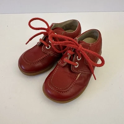 Zapatos Oxford vintage Stride Rite de cuero rojo para bebé niño pequeño suela de pájaro talla 4,5-5 Foto 1 de 4