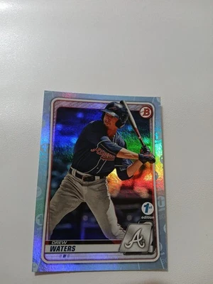 2020 Bowman 1st Edition - Drew Waters #BFE-2 Sky Blue Foil (RC) - Image 1 of 2