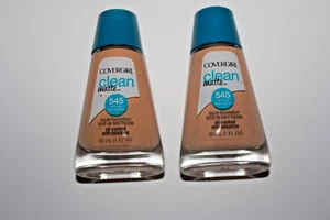 Covergirl CleanMatte Liquid Oil Control Foundation #545 Warm Beige Lot Of 2 New - Picture 1 of 2